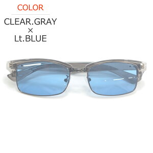 【ギフトセット】 サングラス 伊達メガネ メンズ レディース ハーフリム ブロウ サーモント スクエア 四角 ライトカラーレンズ 薄い色 ブラック スモーク グレー ブルー グリーン ブラウン