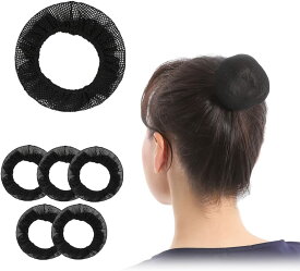 シニヨンネット 【5枚】 お団子ネット 髪束ねネット ヘアネット 使い方動画付き フリル まとめ髪 大人 子供 丈夫