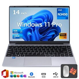 【★楽天1位★正規品★3年保証★新品】ノートパソコン windows11 安い 新品 Microsoftoffice2019 第11世代CPU N3450 フルHD液晶 SSD 128GB 14.1インチ WEBカメラ 無線 Bluetooth ギフト プレゼント 薄型ノート 新品パソコン USB IPS液晶 Intel