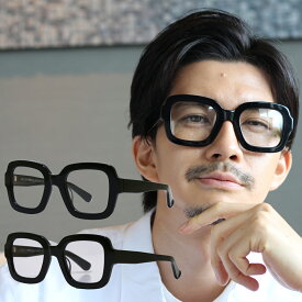 【試着可能】富士山眼鏡ORIGINAL CANNAN 極太 目立つ 黒縁 メガネ 太フレーム 大きい ワイド ビッグフレーム 小顔効果 伊達メガネ 眼鏡 クリアレンズ メンズ レディース UVカット 紫外線対策 モード