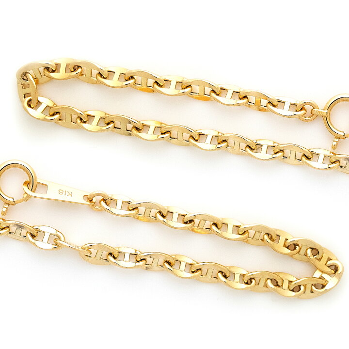 楽天市場】K18 K10 アンカーチェーン ブレスレット 幅3.3mm 長さ15cm  