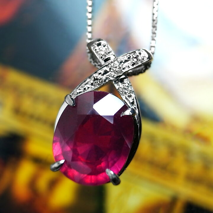 楽天市場】【超特価】大粒 天然 一粒 ルビー 3.0ct UP ＆ ダイヤ 