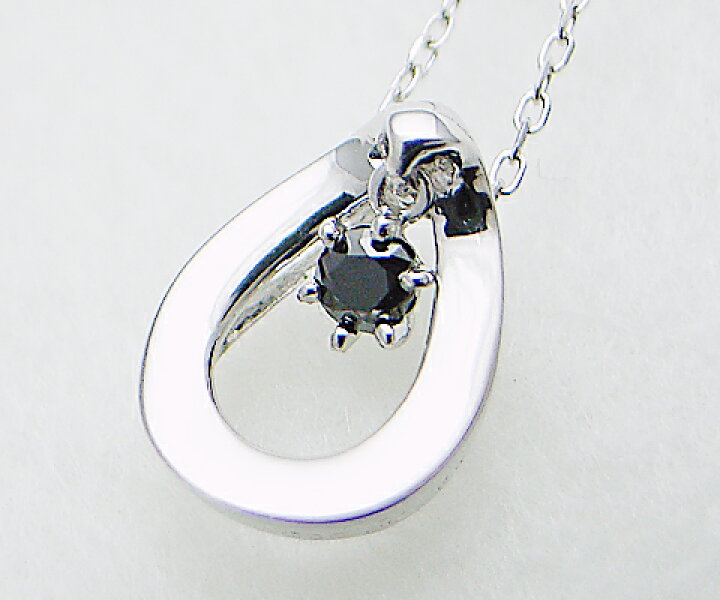 楽天市場】天然 ブラックダイヤ 0.07ct 馬蹄 ネックレス k18 ゴールド 