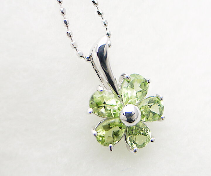 楽天市場】K18 天然 ペリドット ネックレス ゴールド各色 リーフ  