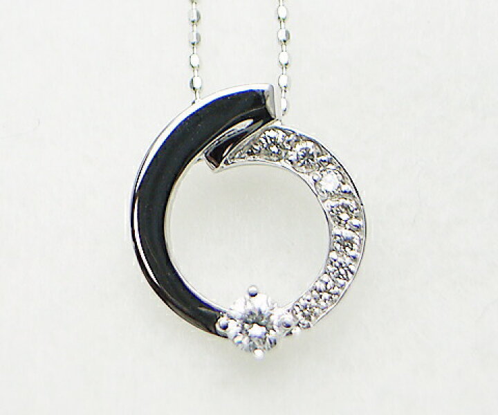 楽天市場】K18 天然 ダイヤ 0.21ct ネックレス Oリング 円形 サークル 