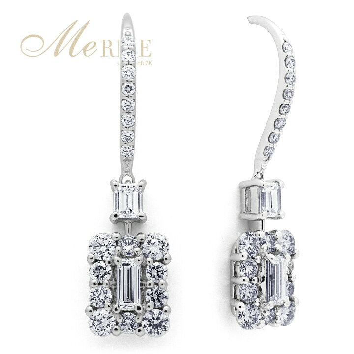 楽天市場】天然 ダイヤ 1.2ct パヴェ フック ピアス ペア プラチナ 