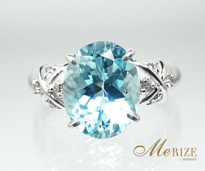 楽天市場】天然 大粒 アクアマリン 2.0ct ＆ ダイヤ 0.08ct リング K18  