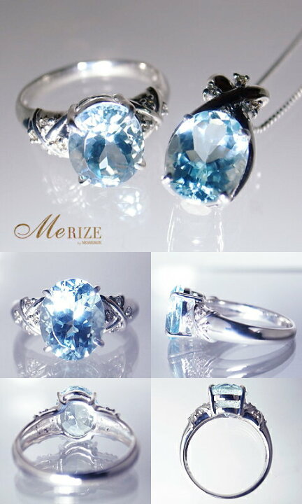 楽天市場】天然 大粒 アクアマリン 2.0ct ＆ ダイヤ 0.08ct リング K18 