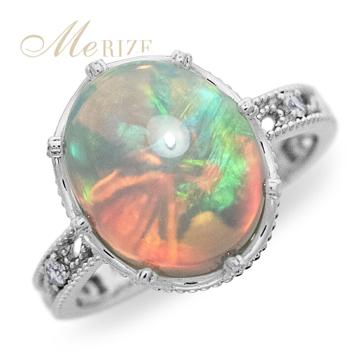 楽天市場】pt950 pt900 K18 大粒 天然 一粒 オパール 3.5ct ＆ ダイヤ 