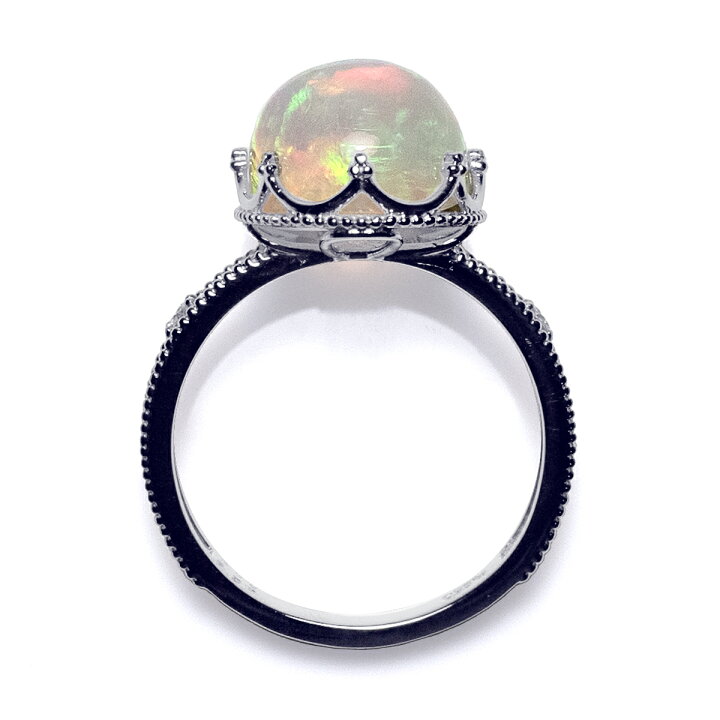 楽天市場】pt950 pt900 K18 大粒 天然 一粒 オパール 3.5ct ＆ ダイヤ 