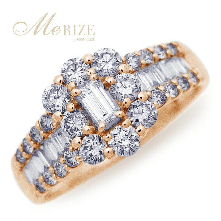 楽天市場】天然 ダイヤ 1.0ct up フラワー 花 パヴェ リング 幅広 9.5 