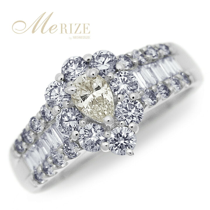 楽天市場】天然 ダイヤ 1.0ct パヴェ リング ペアーシェイプ プラチナ 