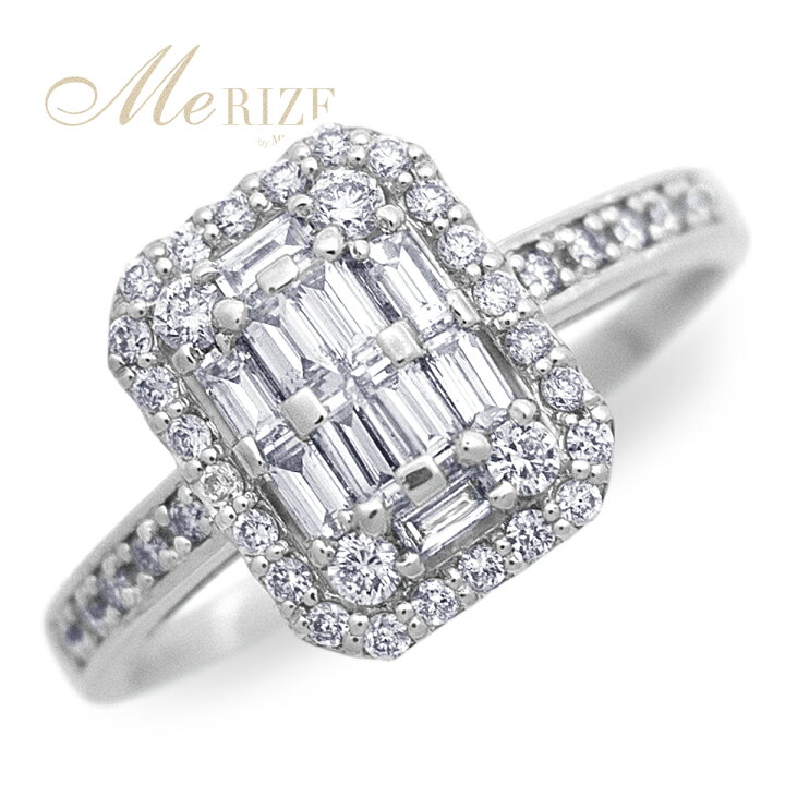 楽天市場】天然 ダイヤモンド リング 0.5ct パヴェ バゲット×ラウンド 