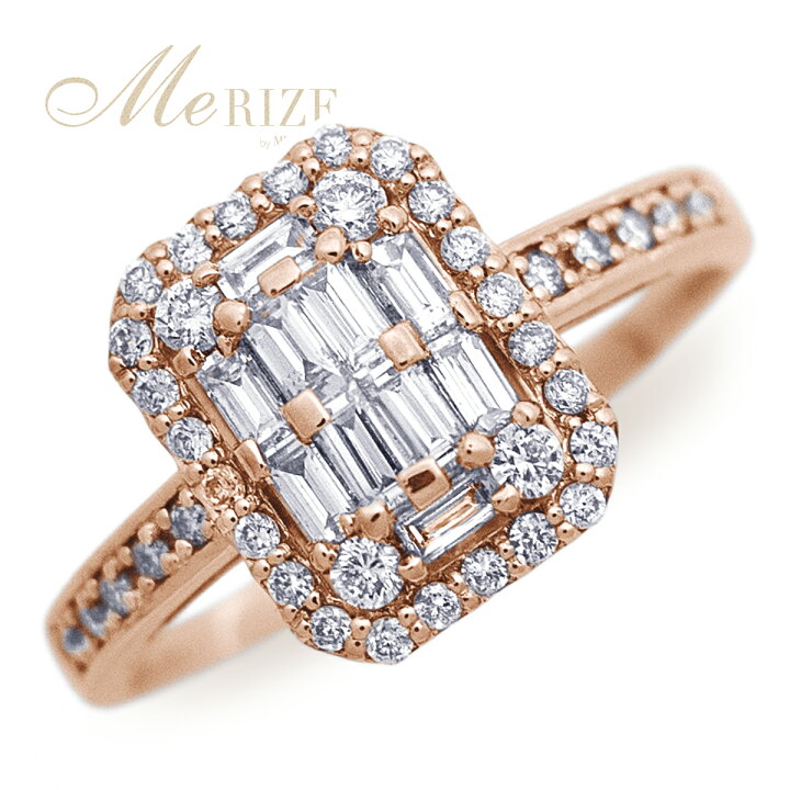 楽天市場】天然 ダイヤモンド リング 0.5ct パヴェ バゲット×ラウンド 