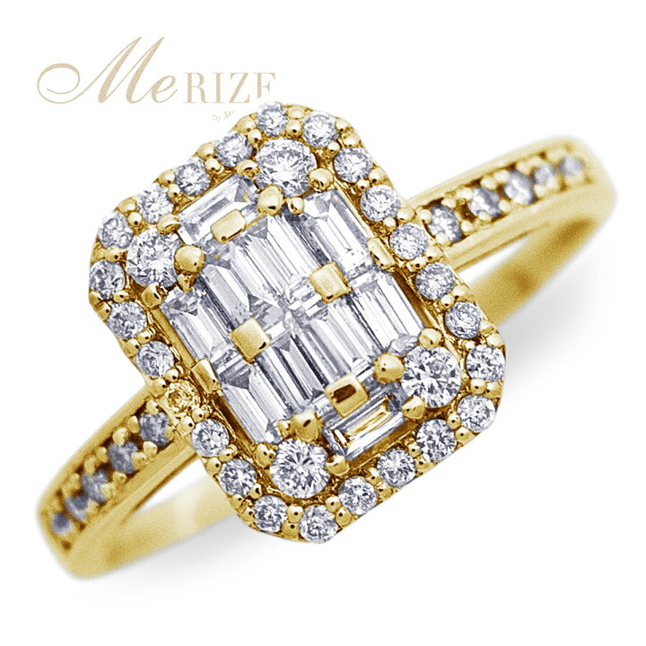 楽天市場】天然 ダイヤモンド リング 0.5ct パヴェ バゲット×ラウンド 