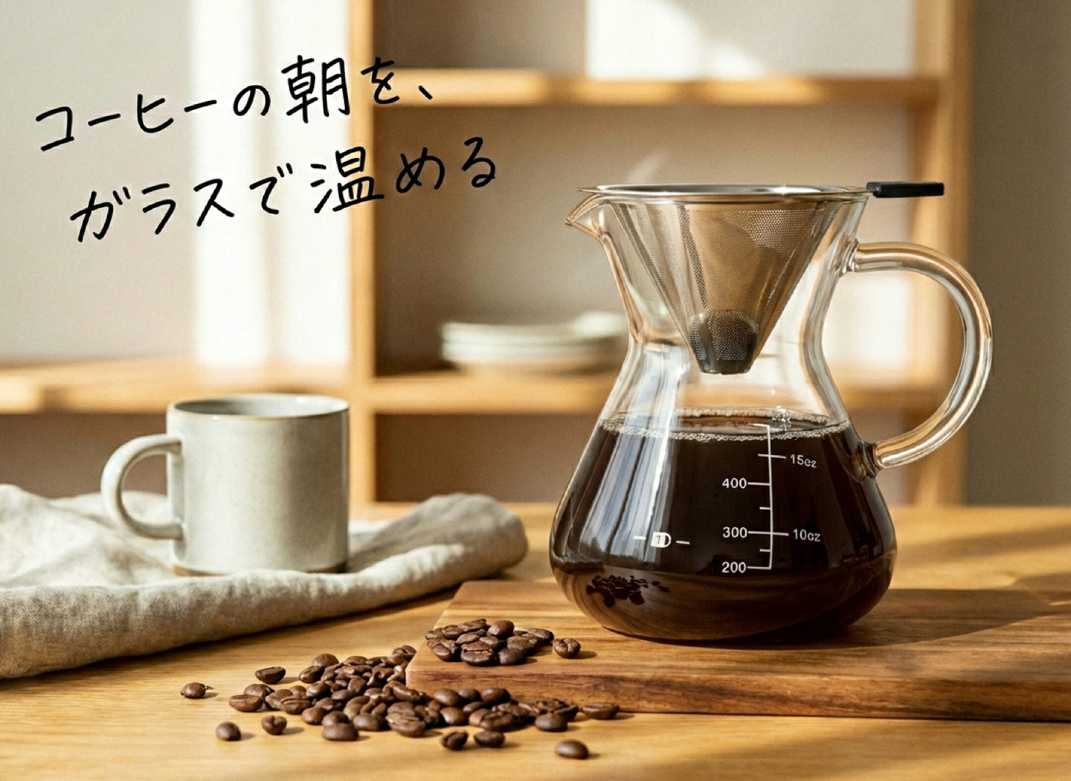コーヒーの朝を、ガラスで温める