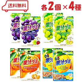 明治 果汁グミ4種（ ぶどう / 温州みかん / マスカット / シチリアレモン ）各2袋 計8袋 アソート グミ 詰め合わせ セット 葡萄 みかん 蜜柑 レモン 檸檬