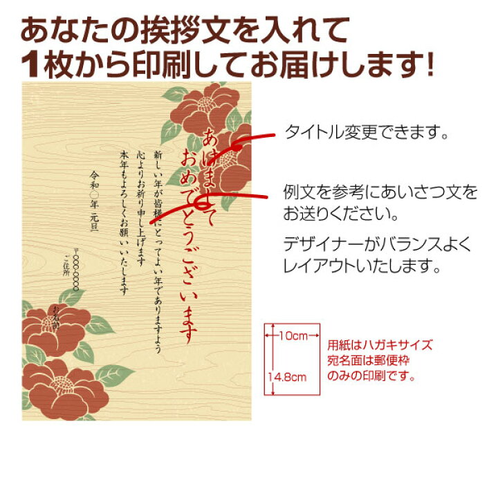 楽天市場 あなたのあいさつ文を入れて1枚から印刷ok 年賀状 新年 挨拶状 年賀はがき おしゃれ 正月 差出人印刷有 オリジナル メッセージカード 23年 令和五年 写真deメッセージカードショップ