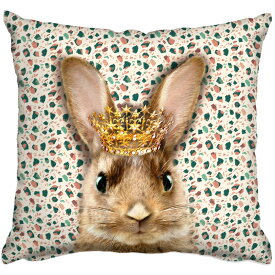 【ポイント3倍】 かわいい ウサギ 柄 クッション 45×45cm 【 送料無料 】 LUCIE DANCETTE リュシー ダンセット うさぎ 好き 女子 の お 部屋 や ソファー の アクセント おしゃれ な クリスマス プレゼント 可愛い インテリア 雑貨 兎 ラビット グッズ 角形