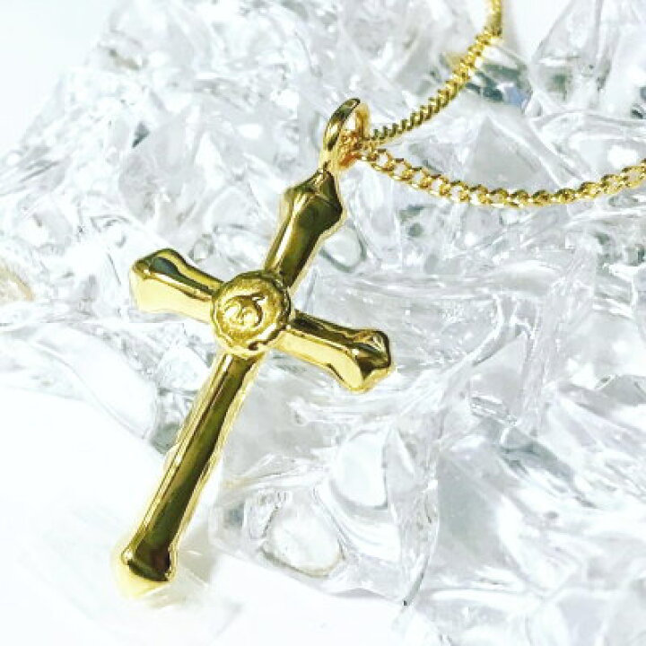 楽天市場】18金 18K コーティング 十字架 ロザリオ クロス ネックレス 