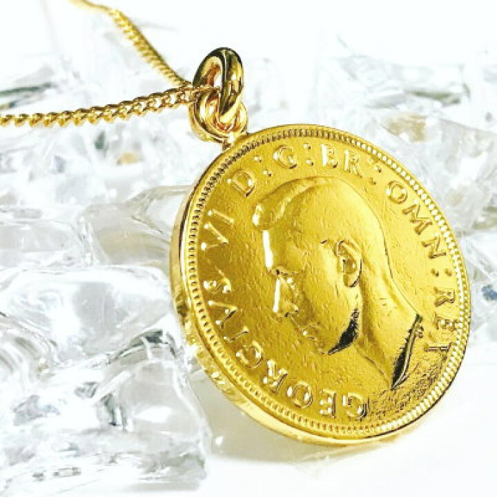 楽天市場】イギリス 18金 18K コーティング 外国のコイン ネックレス 