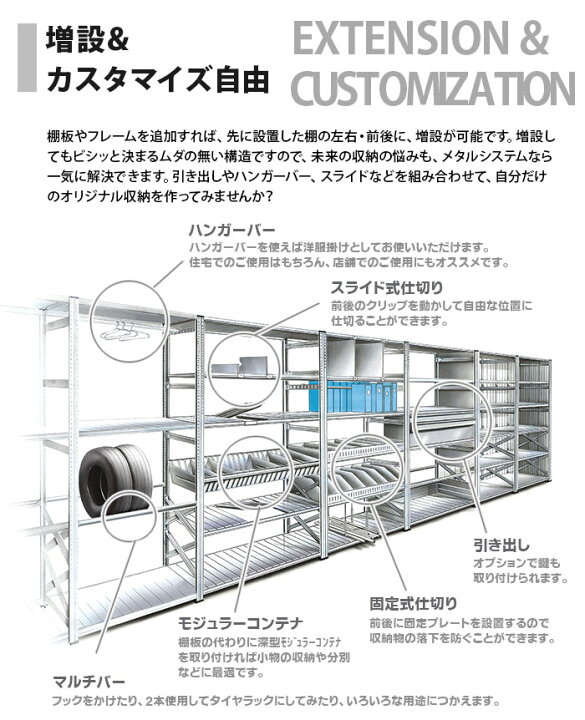 楽天市場】メタルシステム 幅67.7x高さ197.2x奥行60.0(cm) 6段 
