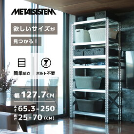メタルシステム【幅127.7cmシリーズ】SUPER123 スチールラック おしゃれ 頑丈 業務用 収納棚 イタリア製 シェルフ カスタマイズ可 耐荷重 大容量 省スペース 組立簡単 インダストリアル スタイリッシュ