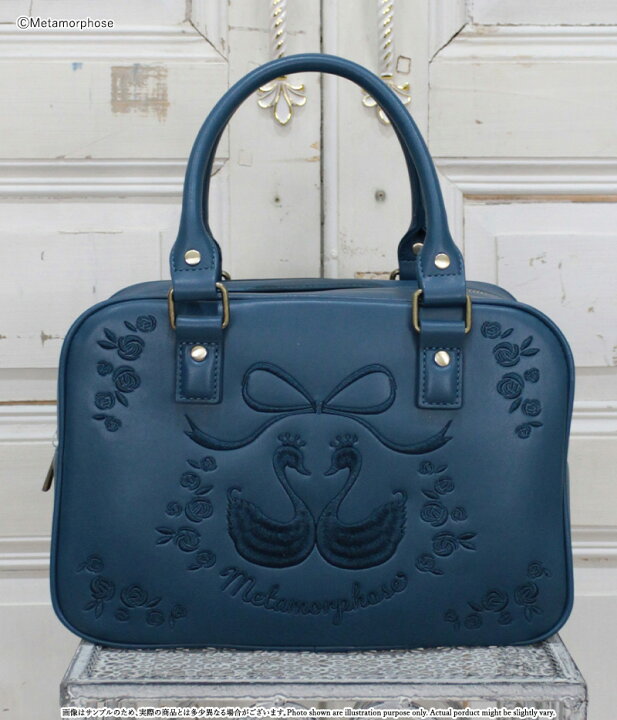 楽天市場】メタモルフォーゼ スワン刺繍入りWファスナーBAG【ロリータ 
