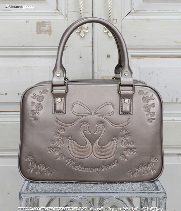 楽天市場】メタモルフォーゼ スワン刺繍入りWファスナーBAG【ロリータ 