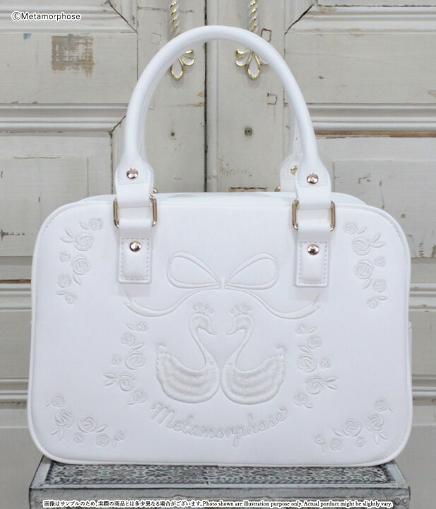楽天市場】メタモルフォーゼ スワン刺繍入りWファスナーBAG【ロリータ