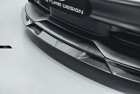 【FUTURE DESIGN 正規品】Porsche ポルシェ Taycan タイカン V2 フロント リップ スポイラー 本物Drycarbon ドライカーボン エアロ カスタム