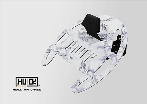 METEO メテオ 【HUCKシリーズ】 鉄製 ヘルメットハンガー ホワイト大理石柄 バイク 壁掛け インテリア 帽