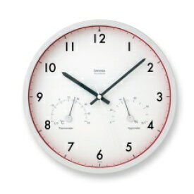 Lemnos（レムノス）Air clock 電波時計 レッド LC09-11W RE シンプル 掛け時計 インテリア 温度計 おしゃれ 時計 祝い 湿度計 プレゼント 壁掛け クロック デザイン時計 国産