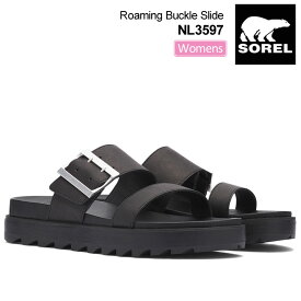 ソレル SOREL レディース サンダル つっかけ ローミングバックルスライド ブラック 23-25cm ROAMING BUCKLE SLIDE NL3597 20SS sdl【靴】2005trip【返品交換・ラッピング不可】