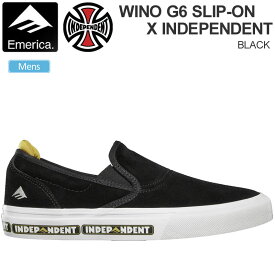 【正規取扱店】エメリカ EMERICA スニーカー スケートシューズ コラボ メンズ ワイノG6スリッポン インディペンデント WINO G6 SLIPON INDEPENDENT ブラック 26-28.5cm 2022AW 22HOLIDAY snk【靴】2212trip