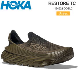 【正規取扱店】ホカ HOKA ランニング リカバリーシューズ 厚底 スニーカー メンズ レディース リストアTC RESTORE TC ダークオリーブ ブラック 1134532 DOBLC 2023AW snk【靴】2308trip