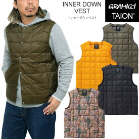 最大35％OFF セール SALEグラミチ GRAMICCI タイオン TAION コラボ商品 メンズ インナーダウンベスト INNER DOWN VEST G3FU-J100-TG 2023AW【服】2310trip【返品交換・ラッピング不可】