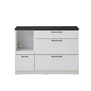 キッチンカウンター 120cm 80cm 食器棚 ロータイプ 引き出し スリム 完成品 おしゃれ シンプル 間仕切り テーブル 120 80 大型レンジ対応 キッチン収納 ダストボックス 棚 ラック カップボード カ