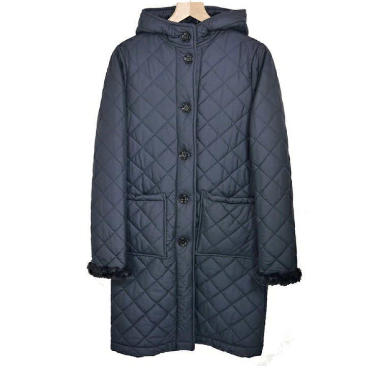♀【新品】【中村アン着】【王室御用達◆定価万】マッキントッシュ 裏ボア キルティングコート 36 M~細めL ネイビー / グランジ MACKINTOSH /141 | ブランド販売 MEVIUS楽天市場店