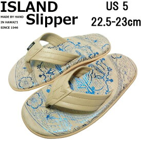 ♂♀【未使用】【アメリカ製】アイランドスリッパ サンダル 5 22.5-23cm ベージュ系/ ISRAND SLIPPER ハワイのリゾートサンダルブランド