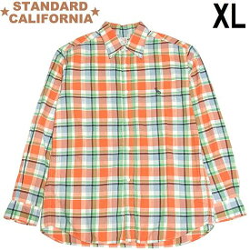 【未使用】スタンダードカリフォルニア BDシャツ XL マドラスチェック（オレンジ 青 緑 紺 白）ボタンダウン STANDARD CALIFORNIA