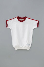 体操着 半そで体操シャツ(肩ライン2本入り) えんじ 90-140 (ゆうパケットよりどり2枚まで)