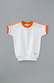 体操着 半そで体操シャツ(肩ライン2本入り) オレンジ 90-140 (ゆうパケットよりどり2枚まで)