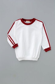 体操着 長そで体操シャツ(肩ライン2本入り) えんじ 90-140 (ゆうパケット1枚のみ)