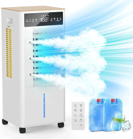 冷風機 冷風扇 【2025新登場＆12L大容量＆3段階風量切替】冷風扇風機 首振り 左右自動60°・上下手動120°風向調節 3段階風量切替 時間タイマー切/入設定 マイナスイオン機能付き 氷入れ タッチ/リモコン遠隔操作 キャスター付き PSE認証済