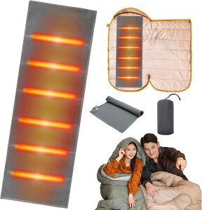 寝袋用発熱パッド 電熱マット USB シュラフ用 冬用 日本製ヒーター モバイルバッテリー対応 寝袋用マット キャンプマット アウトドアマット ホットマット 電気毛布 インナー 洗える 防寒 コ