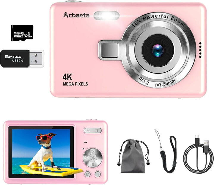 楽天市場】デジカメ 4K動画、5000万画素 デジタルカメラ 32GB Micro SD 