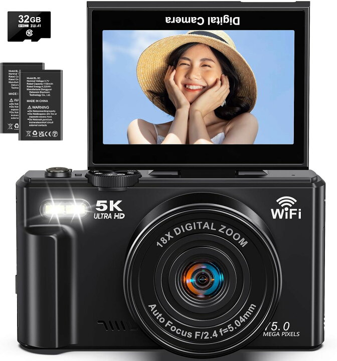 楽天市場】デジカメ 5K デジタル 5K録画 7500万画素 コンパクト 18倍 