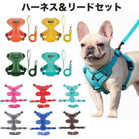 アウトレット 犬 ハーネスリードセット 超小型犬 中型犬 胴輪 犬ハーネスリード 抜けない ハーネスベルト ベーシックハーネス かわいい 簡単着脱 衝撃吸収 調節可能 引っ張り防止 咳き込み軽減 散歩 出かけ用 3M反射材料 安全 通気 MO511