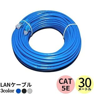 �������� LAN�P�[�u�� 30m CAT5E �J�e�S��5e �X�g���[�g �ܐ܂�h�~ �X�^���_�[�h �����ʐM 1Gbps 1�M�K�r�b�g 100MHz